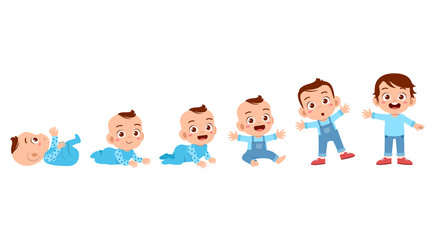 baby boy to toddler life cycle vector