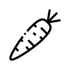 Healthy Food Vegetable Carrot Vector Sign Icon Thin Line. Veggy Bio Eco Agriculture Carrot Linear Pictogram. Organic Nature Healthcare Vitamin Nutrition Monochrome Contour Illustration