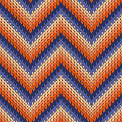 Sweater chevron knitted seamless pattern vector design.