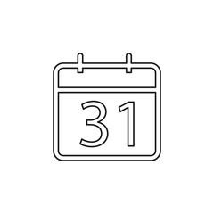 31 day Calendar icon. vector