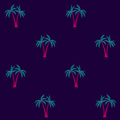Fototapeta na wymiar Coconut palm tree pattern textile seamless tropical forest background. Exotic vector wallpaper repeating pattern. Cute tropical plants, coconut trees, beach palms textile background design.