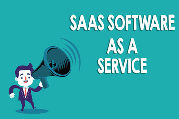 Conceptual hand writing showing Saas Software As A Service. Business photo text the use of cloud based App over the Internet.