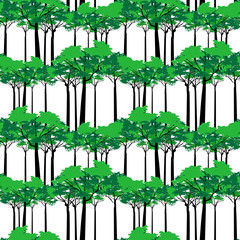 Vector seamless forest pattern