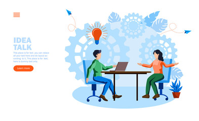 idea discussion, brainstorming in team