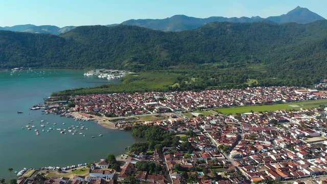 Paraty, Brazil, Aerodrome, hills, aerial view, drone footage