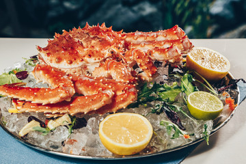 oysters and seafood with wine