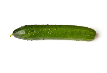 Vegetable, a cucumber isolated on white background. The concept of agriculture, healthy lifestyle, healthy eating and diet.