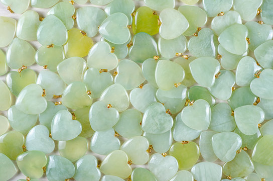 Pile of butter jade hearts