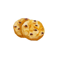 Watercolor cookies with chocolate 