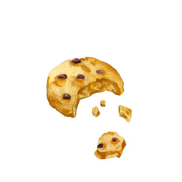 recommend clip art: Watercolor cookie with chocolate 