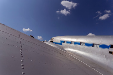 Old propeller airplane in Hungary.