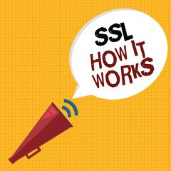 Word writing text Ssl How It Works. Business concept for session key is used to encrypt all transmitted data.