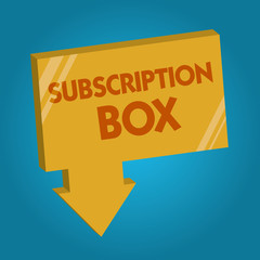 Word writing text Subscription Box. Business concept for button if you clicked on will get news or videos about site.