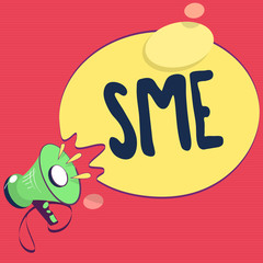 Text sign showing Sme. Conceptual photo Company with no more than 500 employees Small medium enterprise.