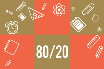 Handwriting text writing 80 20. Concept meaning Pareto principle of factor sparsity Statistical distribution of data.