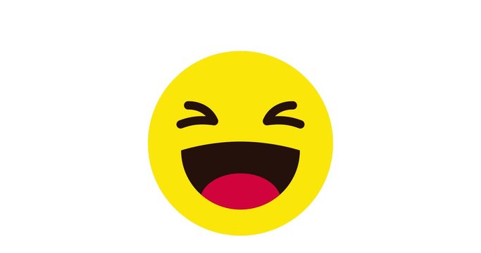 Lol Emoji reaction, icon animation on white background