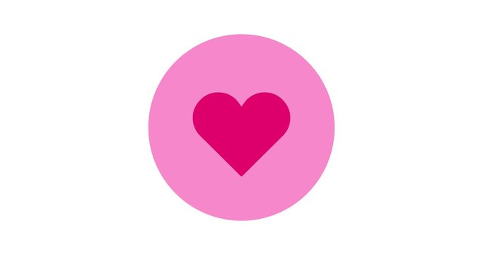 Heart Emoji reaction, icon animation on white background