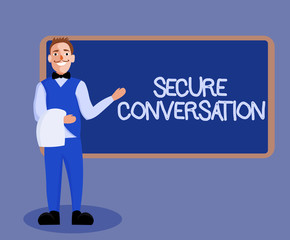 Word writing text Secure Conversation. Business concept for Secured Encrypted Communication between Web Services.