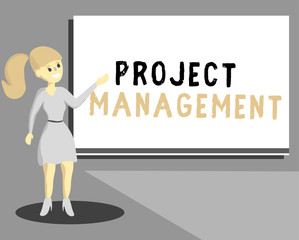 Conceptual hand writing showing Project Management. Business photo text Application Process Skills to Achieve Objectives and Goal.