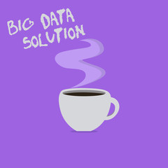 Handwriting text writing Big Data Solution. Concept meaning Extracting value from huge volumes of a variety of facts.
