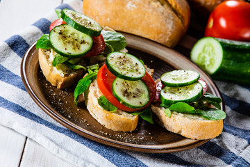 Tasty sandwiches with vegetables