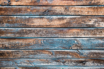 Blue, colorful wooden background texture. Horizontal planks, bars