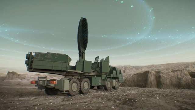 Defense Military Vehicle Scans Territory