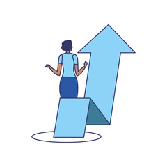 business woman elegant with arrow up