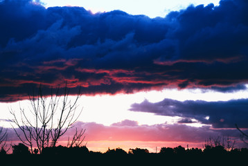 Clouds at dusk in winter.