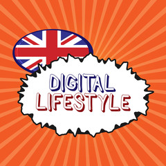 Fototapeta premium Conceptual hand writing showing Digital Lifestyle. Business photo showcasing Working over the internet World of Opportunities.