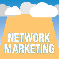 Word writing text Network Marketing. Business concept for Pyramid Selling Multi level of trading goods and services.