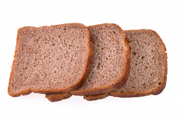 bread - sliced slices of bread in isolation on a white background