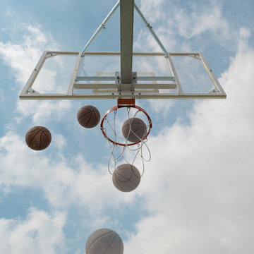 Trajectory Of A Basketball Through The Hoop.