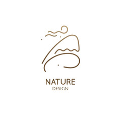 Minimal doodle landscape logo illustration
