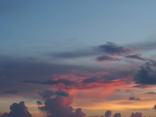 dramatic sky with colorful clouds