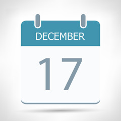 December 17 - Calendar Icon - Calendar flat design template