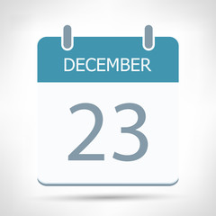 December 23 - Calendar Icon - Calendar flat design template