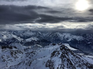 view of mountains in winter Alps France