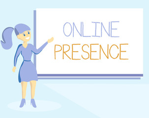 Word writing text Online Presence. Business concept for existence of someone that can be found via an online search.