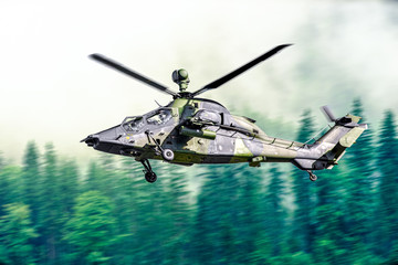 Fototapeta premium German military armed attack helicopter in flight