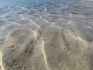 Transparent blue sea water