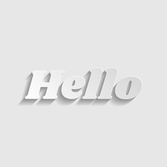 Hello slogan. Paper style icon. Illustration.