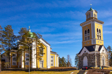 Fototapeta na wymiar The church of Kerimaki in Finland is the largest wooden church worldwide