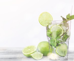 Fresh Mojito cocktail  on  background.