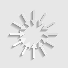 Arrows sign. Paper style icon. Illustration.