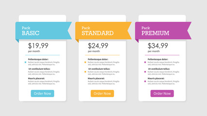 Vector Price List. Template for website