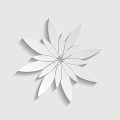 Flower sign. Paper style icon. Illustration.