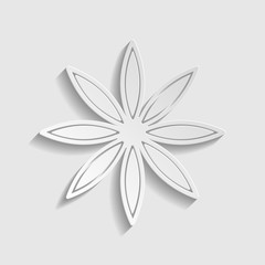 Flower sign. Paper style icon. Illustration.
