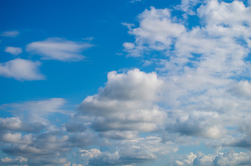 Beautiful blue cloudy sky nature background