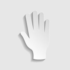 Hand sign. Paper style icon. Illustration.